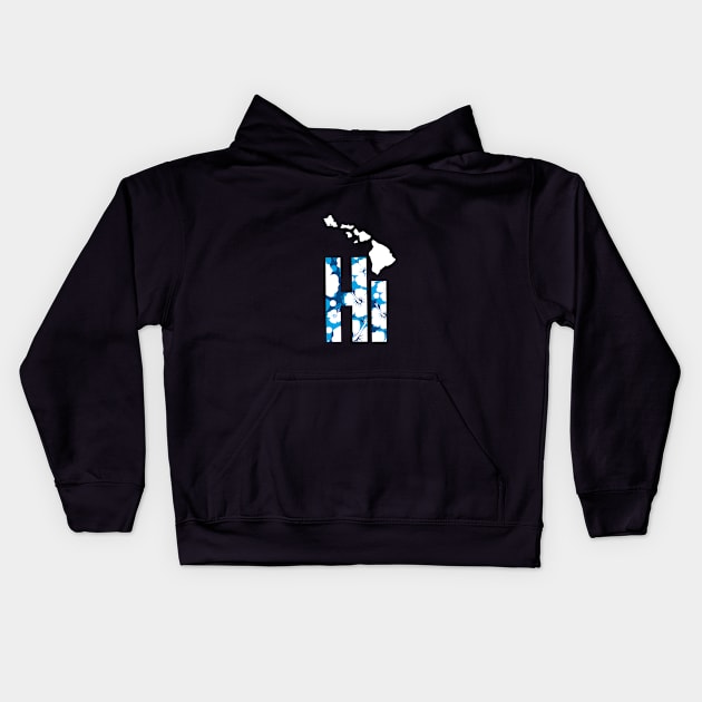 Hawaii Hi Hibiscus Blues Kids Hoodie by KevinWillms1